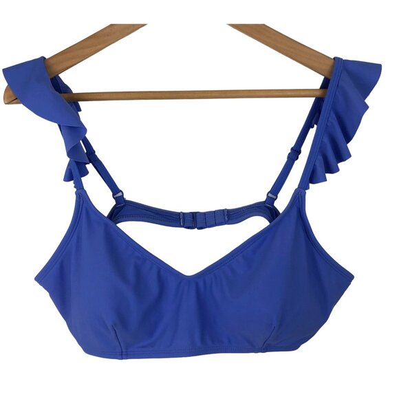 No Boundaries Other - No Boundaries Womens Size XL (15-17) Blue Ruffle Bralette Bikini Swim Top